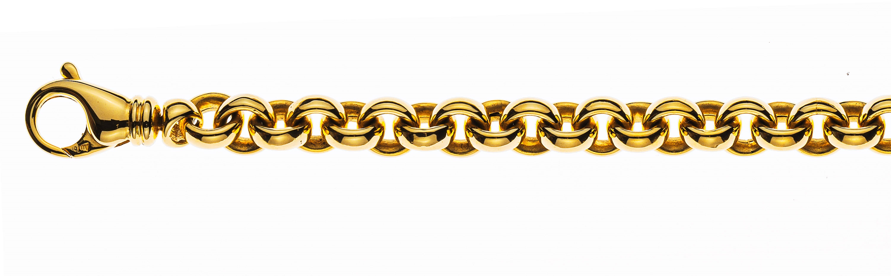 AURONOS Prestige Collier en or jaune 18K fait main Chaîne à pois 45cm 6.5mm