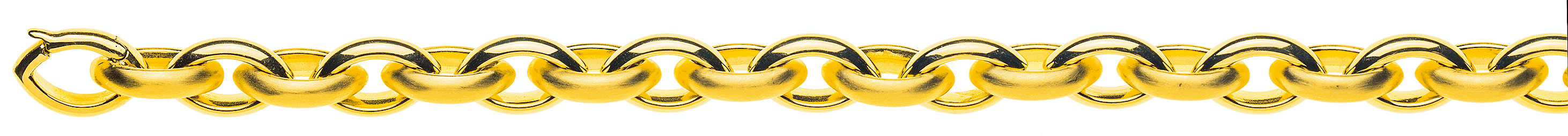AURONOS Prestige Halskette Gelbgold 18K Navettekette Handarbeit 45cm 9.5mm