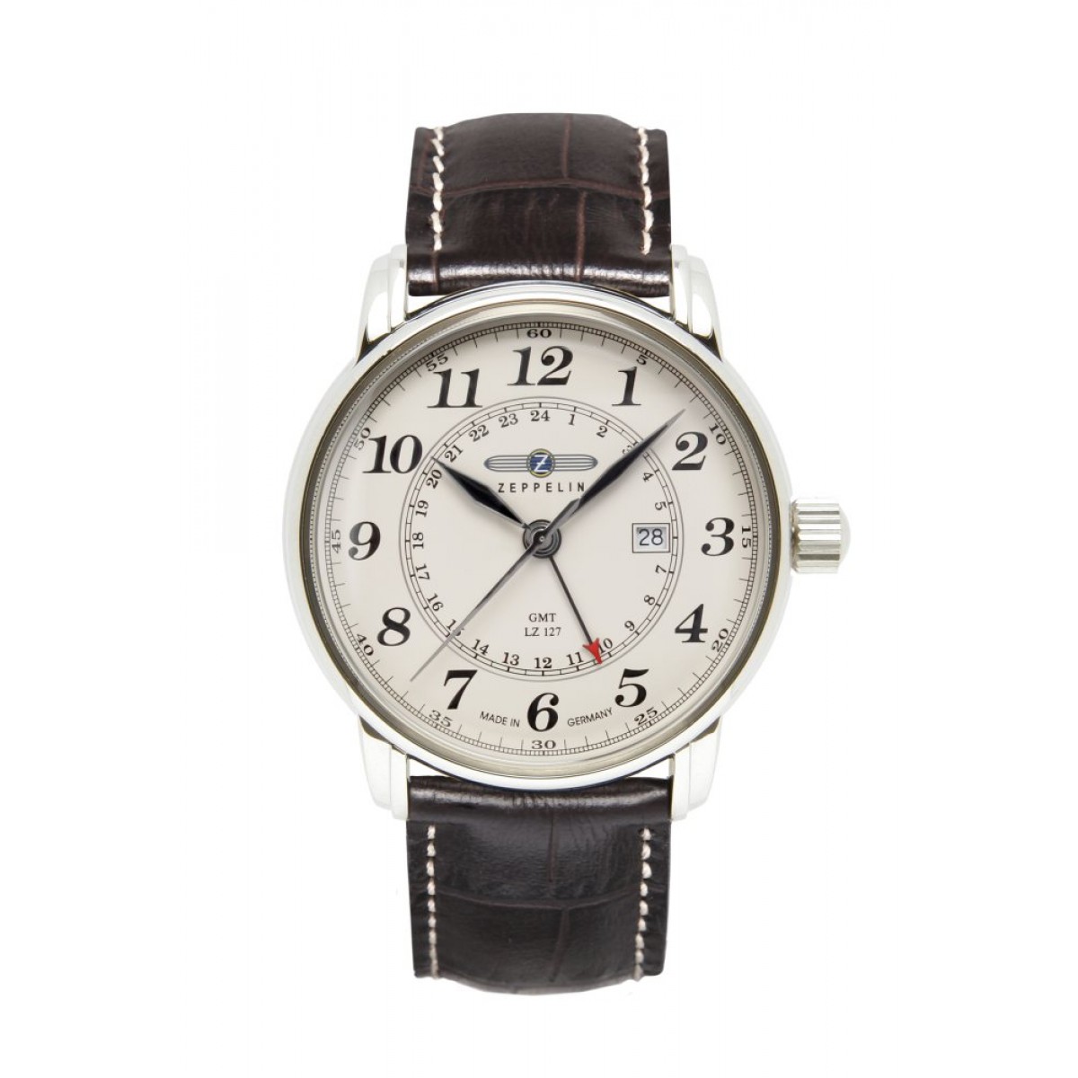 LZ127 Graf Zeppelin Dual Time and leather strap
