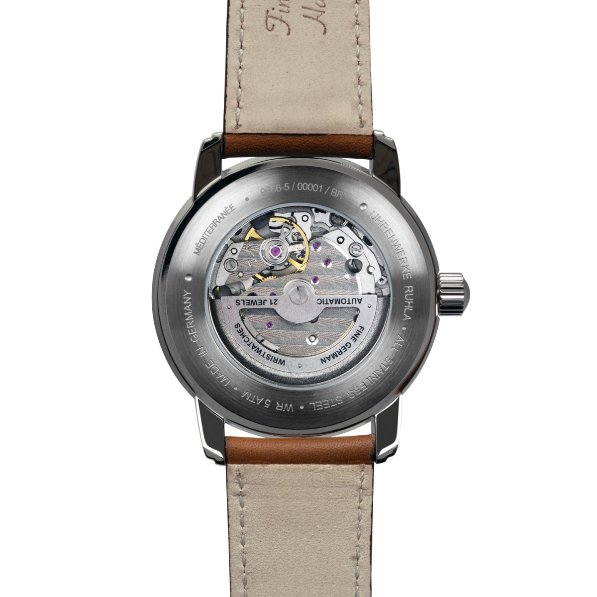 Zeppelin Méditerranée Automatic with Open Heart and leather strap