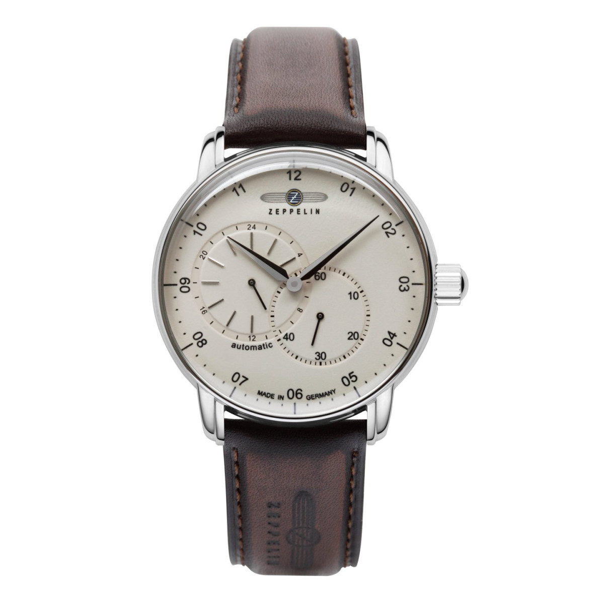 Zeppelin New Captain's Line Automatic with 24-hour display and leather strap