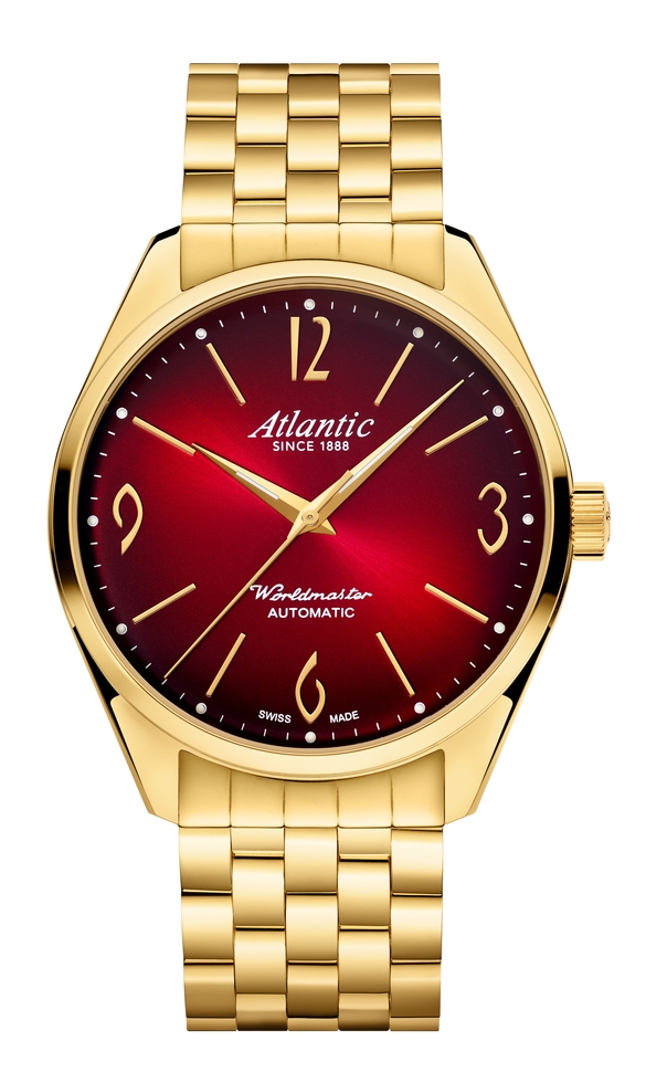 Atlantic Worldmaster Art Déco automatique | Or jaune PVD rouge 