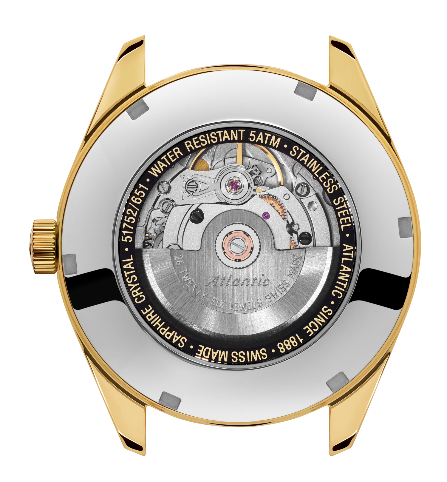 Atlantic Worldmaster Art Déco Automatic | Yellow Gold PVD Red 