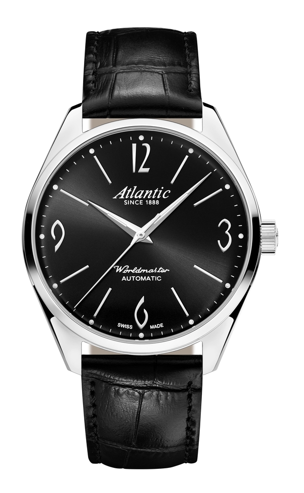 Atlantic Worldmaster Art Déco automatique | Noir, cuir