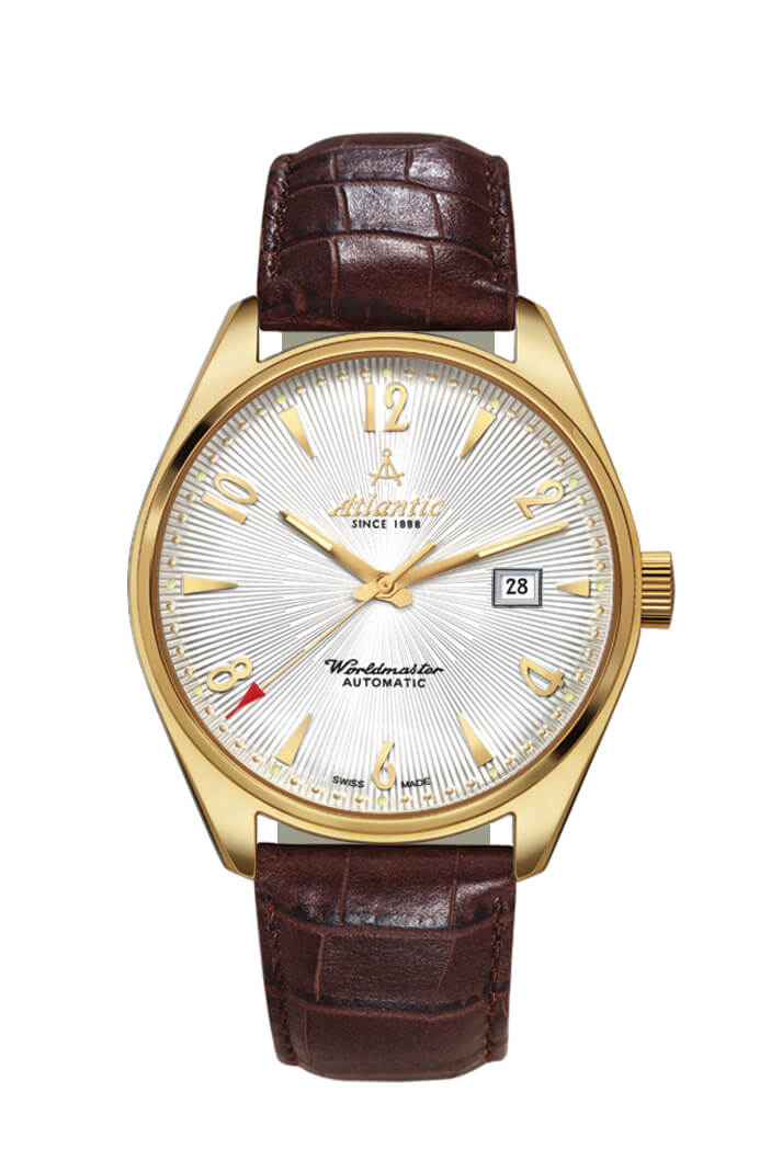 Atlantic Worldmaster Art Déco Hand-Wound | Yellow Gold PVD & Leather