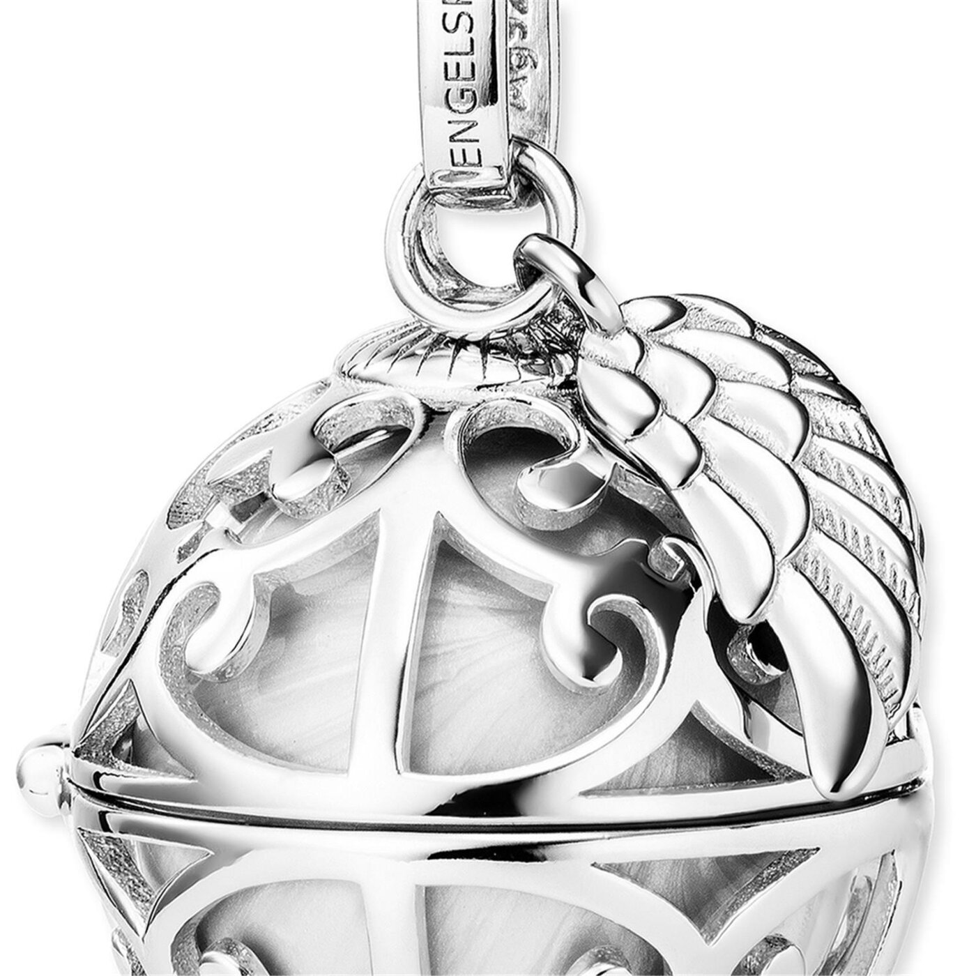 Angel caller sound ball pendant S ⌀16.5mm 925 silver mother-of-pearl white