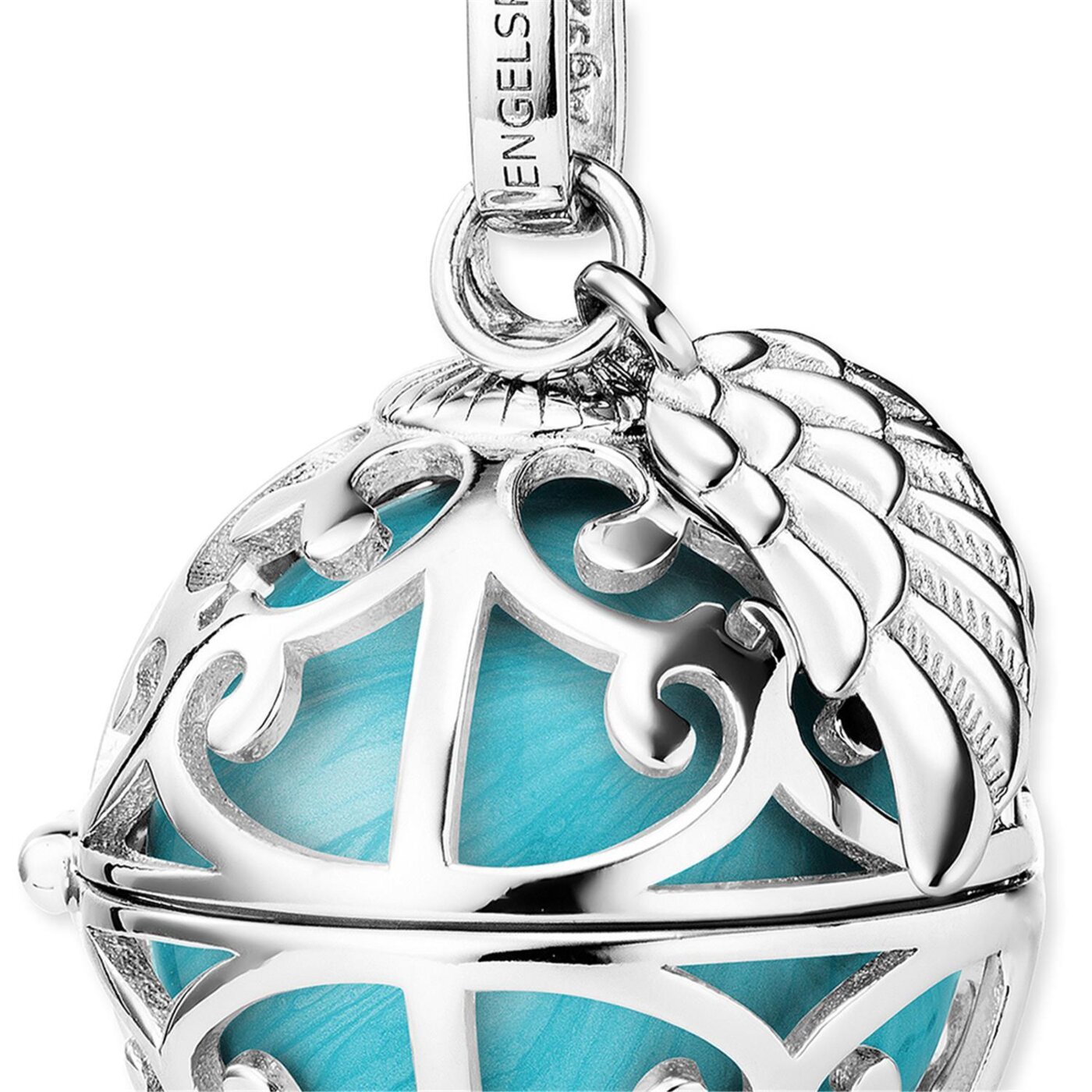 Angel caller sound ball pendant M ⌀19.5mm 925 silver mother-of-pearl turquoise