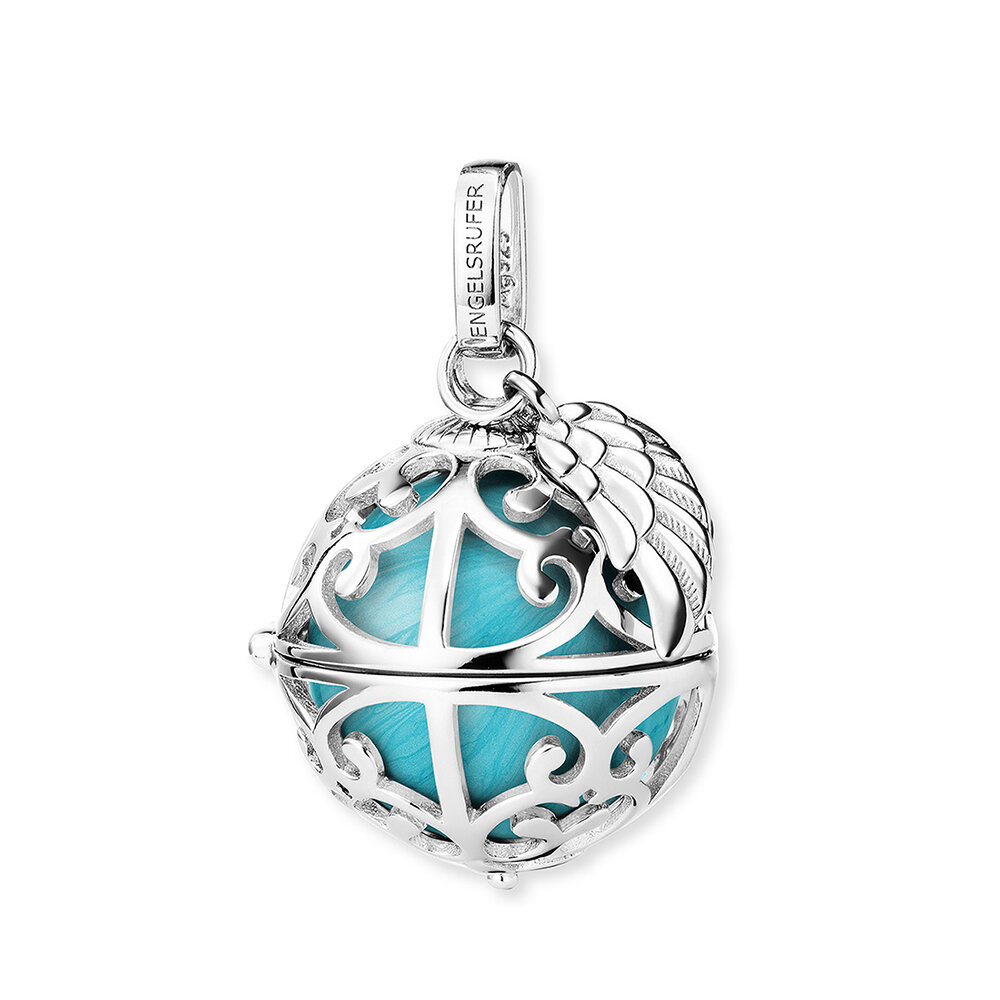 Angel caller sound ball pendant S ⌀16.5mm 925 silver mother-of-pearl turquoise