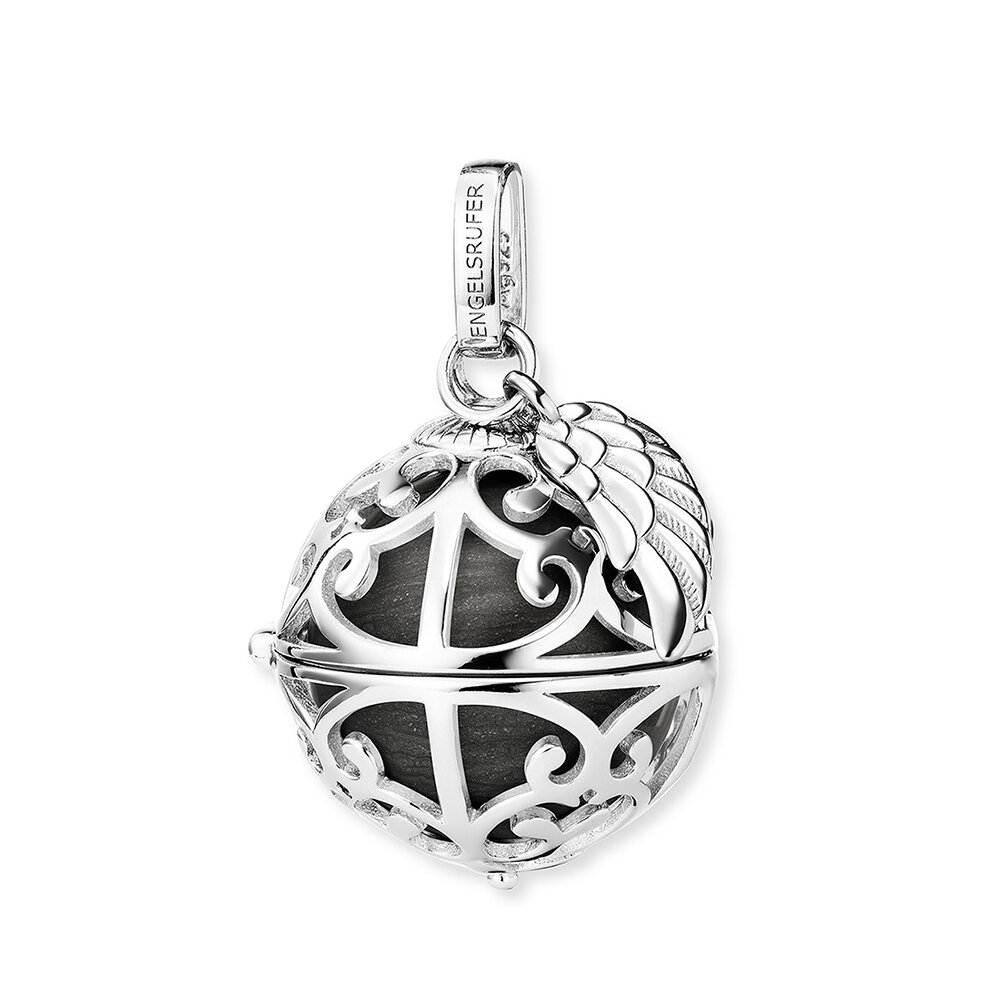 Angel caller sound ball pendant M ⌀19.5mm 925 silver mother-of-pearl gray