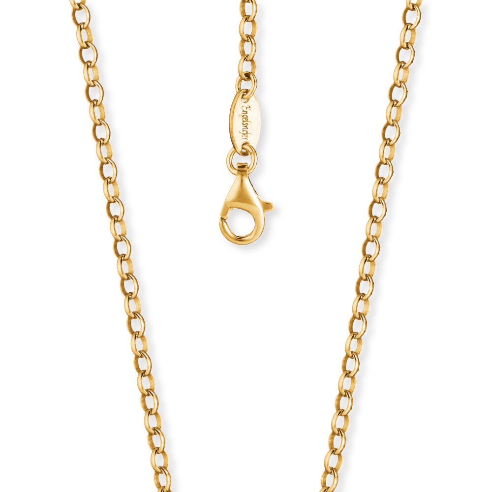 Engelsrufer Halskette 925 Silber vergoldet Ankerkette 50cm 2.85mm