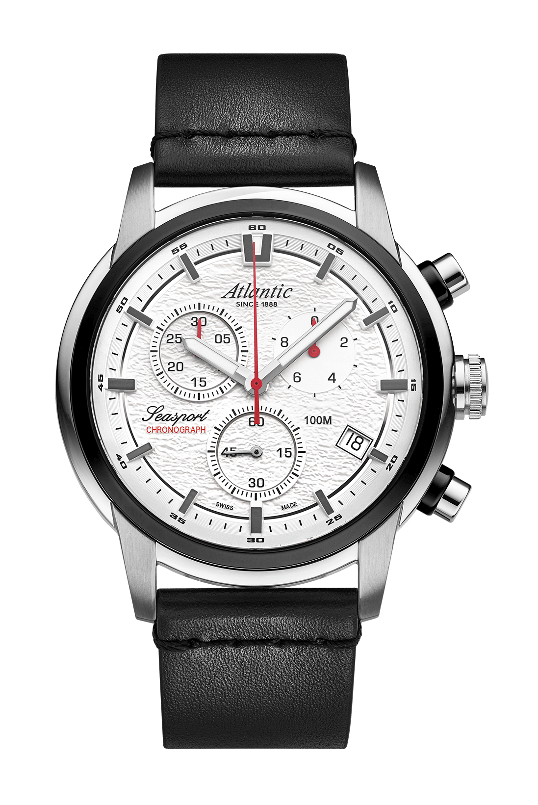 Atlantic Seasport Chronograph White & Leather