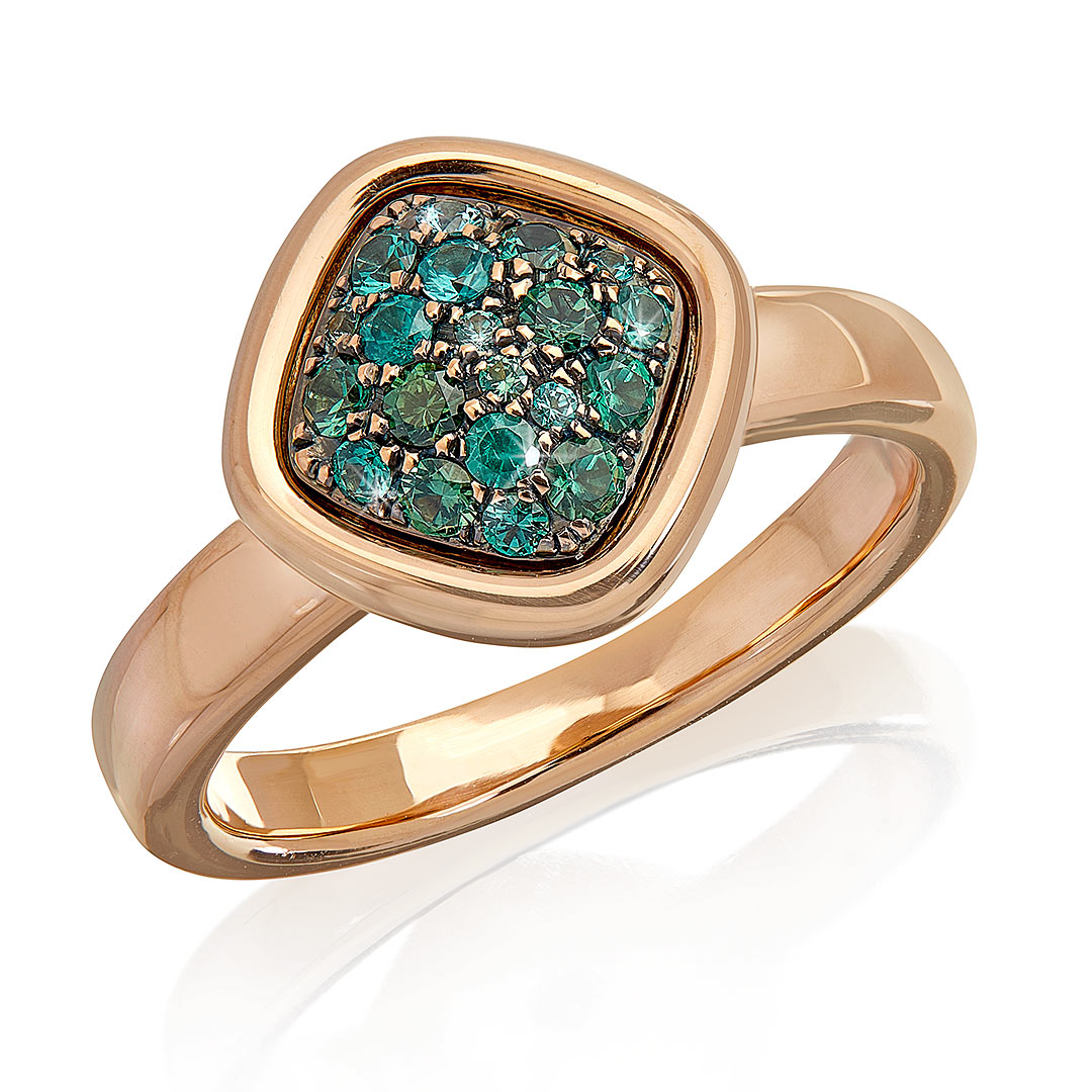 Ring "Zattera" in Rotgold mit Pavé aus farbwechselnden Granaten, Messerer Juwelier Zürich