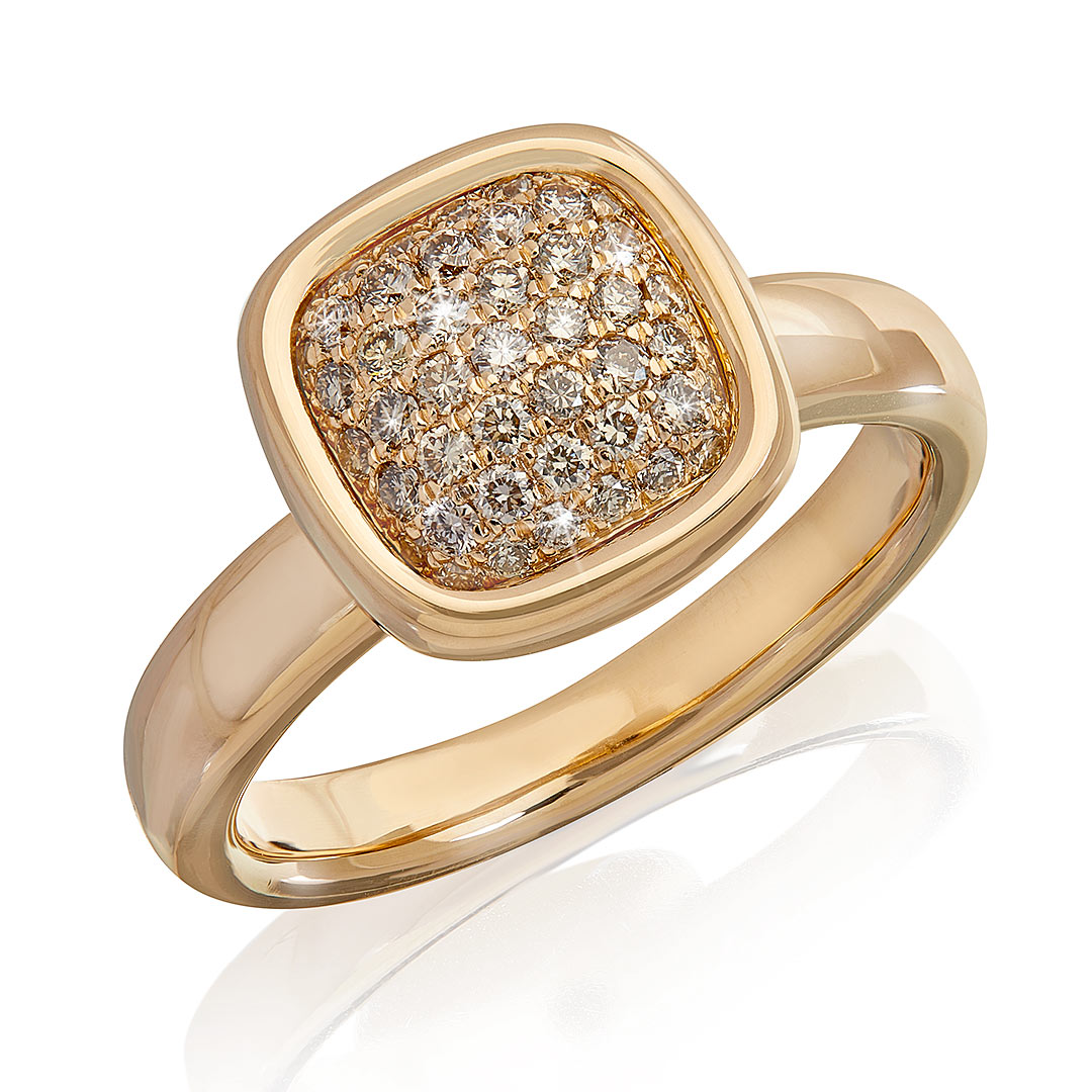 Ring "Zattera" in Roségold mit Diamant-Pavé 0,30ct., Messerer Juwelier Zürich