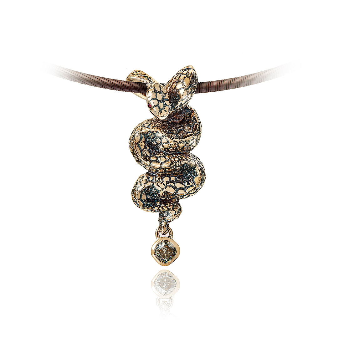 Anhänger "Auramis" in Rotgold mit Cushion-Diamant 0,51ct., Messerer Juwelier Zürich