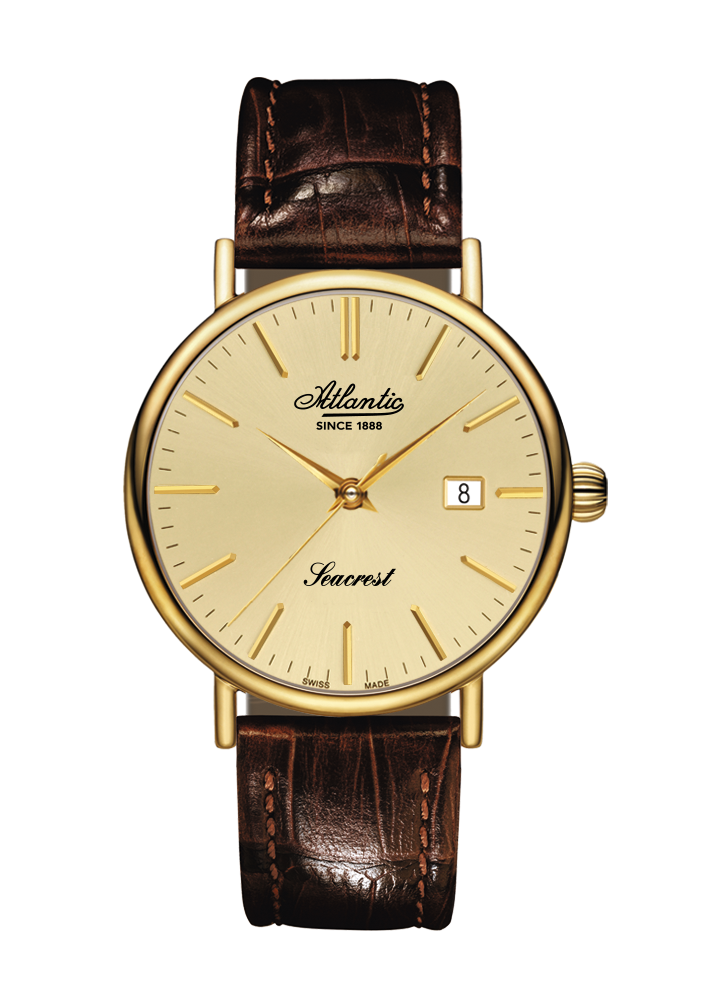 Atlantic Seacrest Gold PVD & Leather