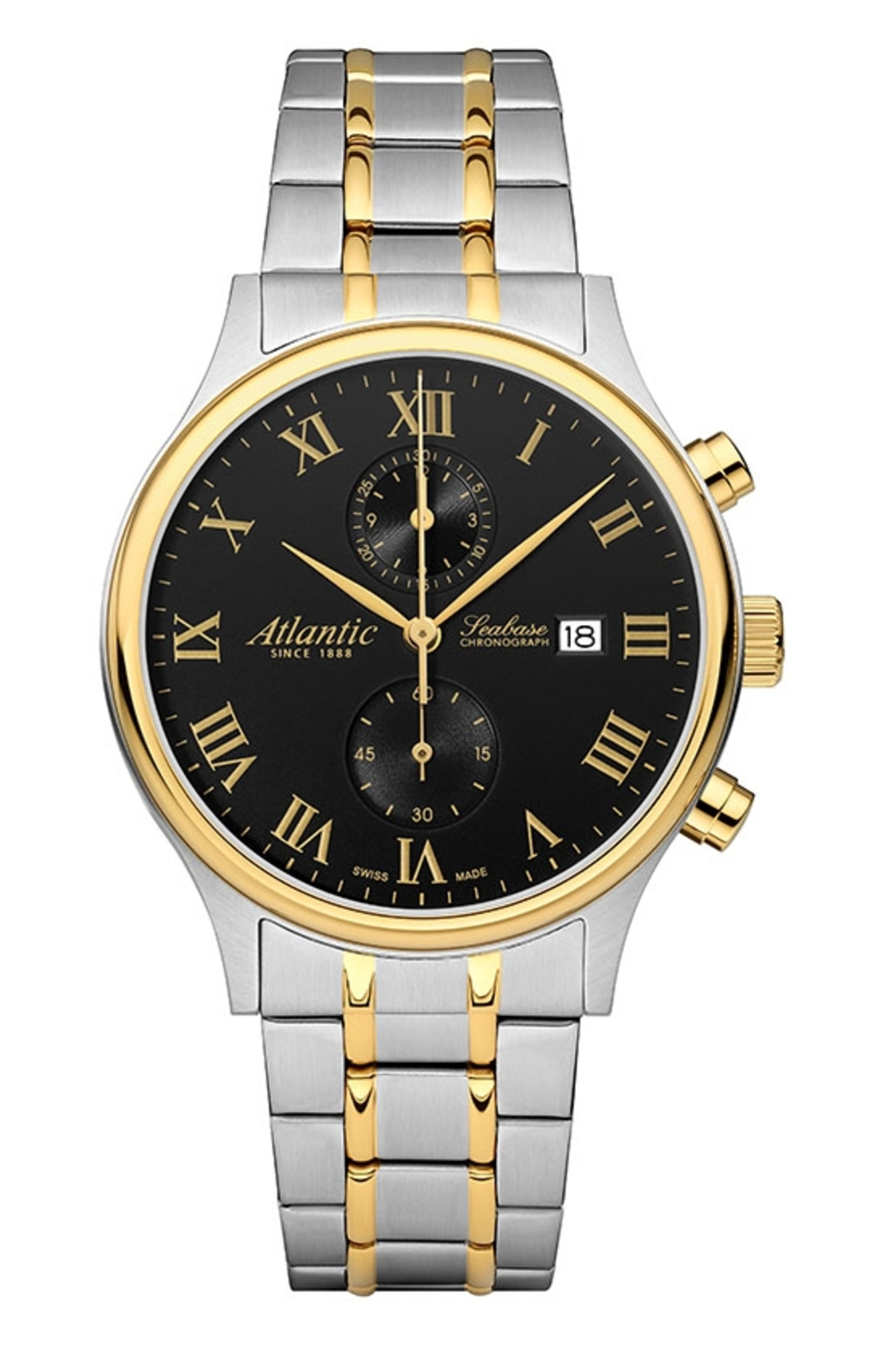 Atlantic Seabase Chronograph Gold PVD / Schwarz & Edelstahl