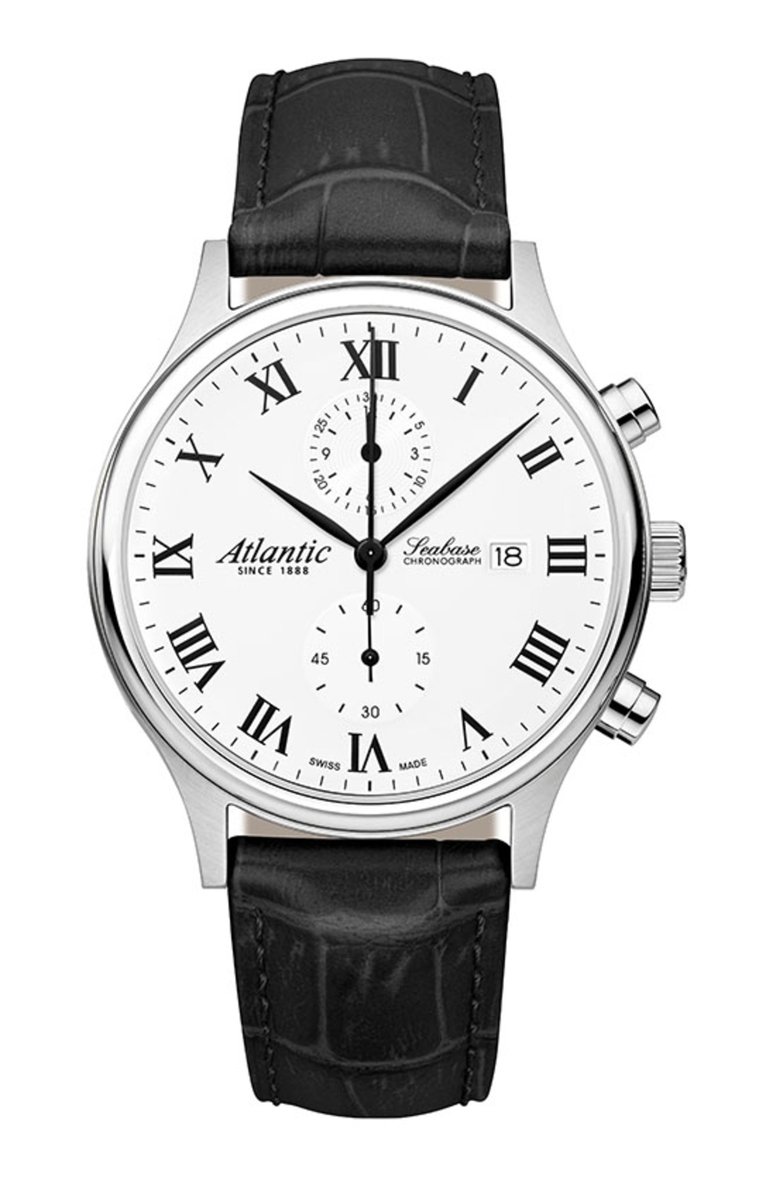 Atlantic Seabase Chronographe Blanc & Cuir