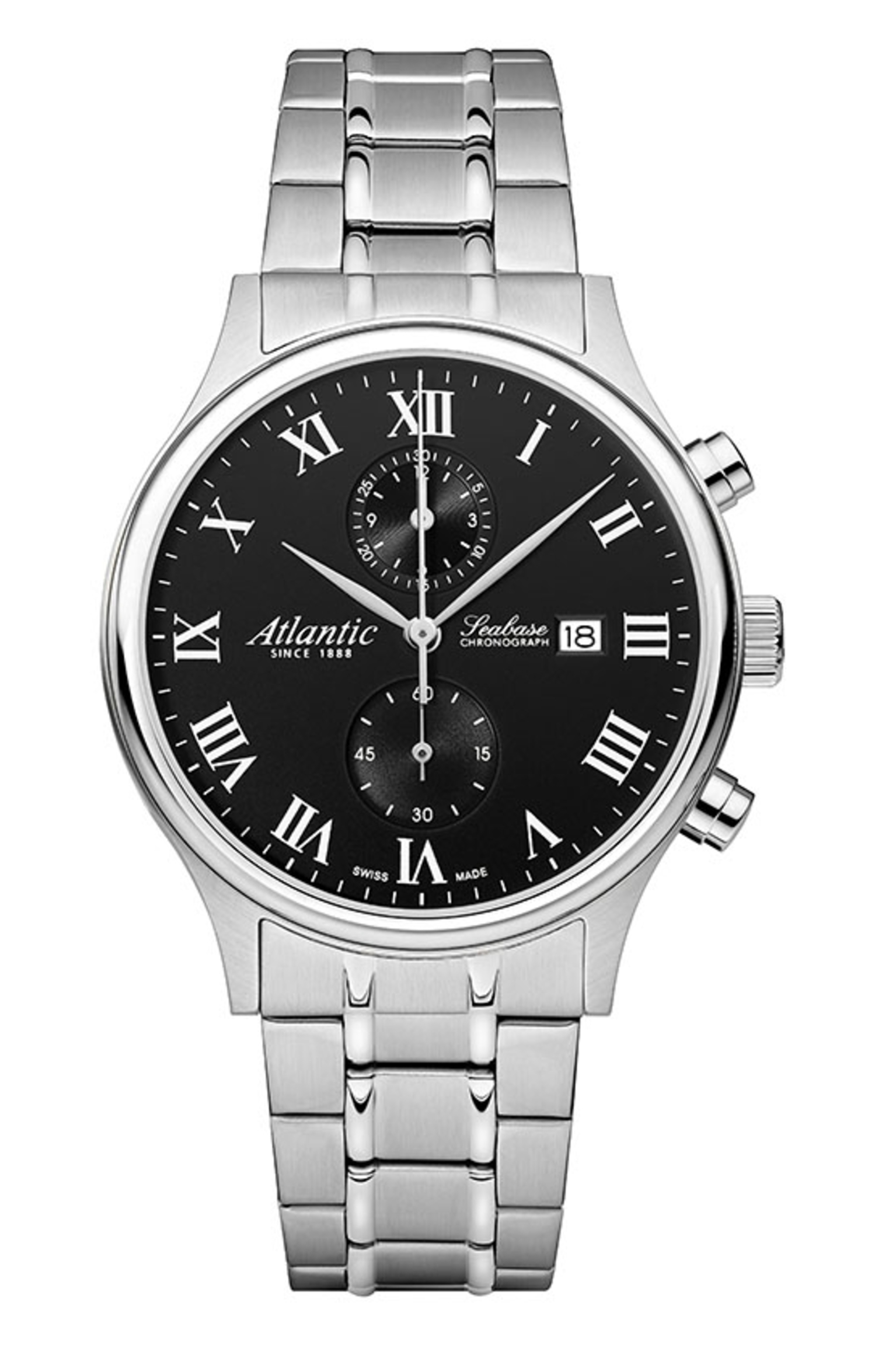 Atlantic Seabase Chronograph Schwarz & Edelstahl