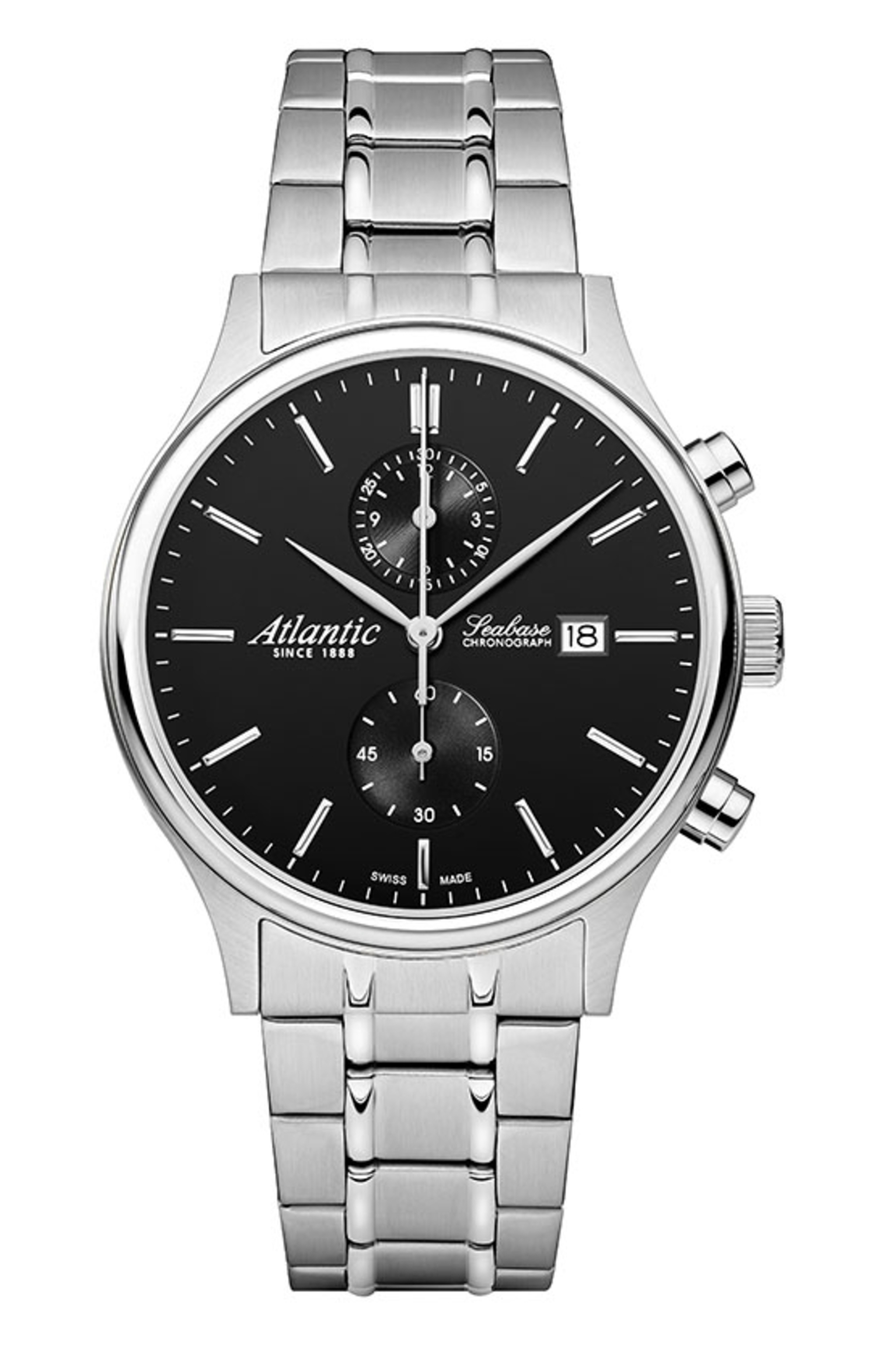 Atlantic Seabase Chronograph Schwarz & Edelstahl