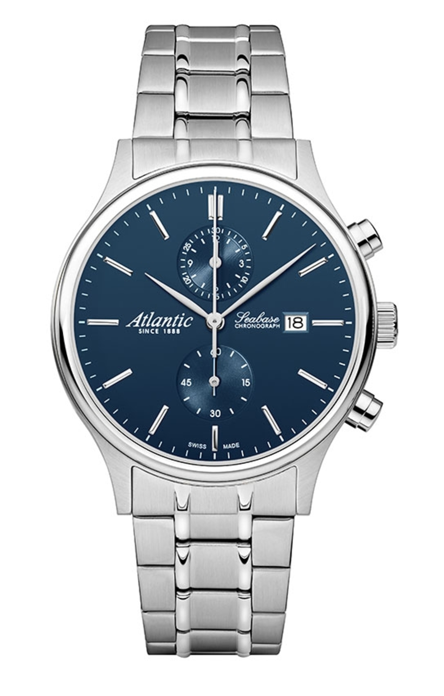 Atlantic Seabase Chronographe bleu & acier inoxydable