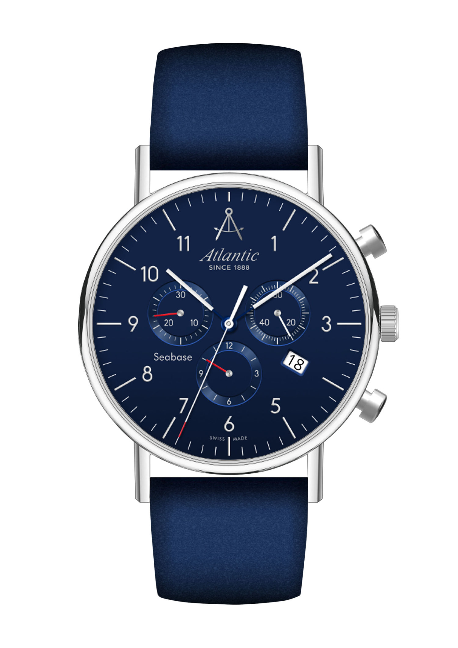 Atlantic Seabase Chronograph Blau & Leder