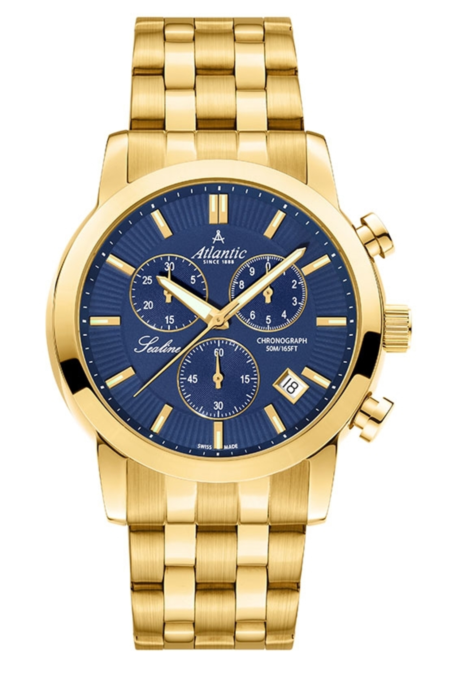 Atlantic Sealine Chrono Blau / Gold PVD & Edelstahl