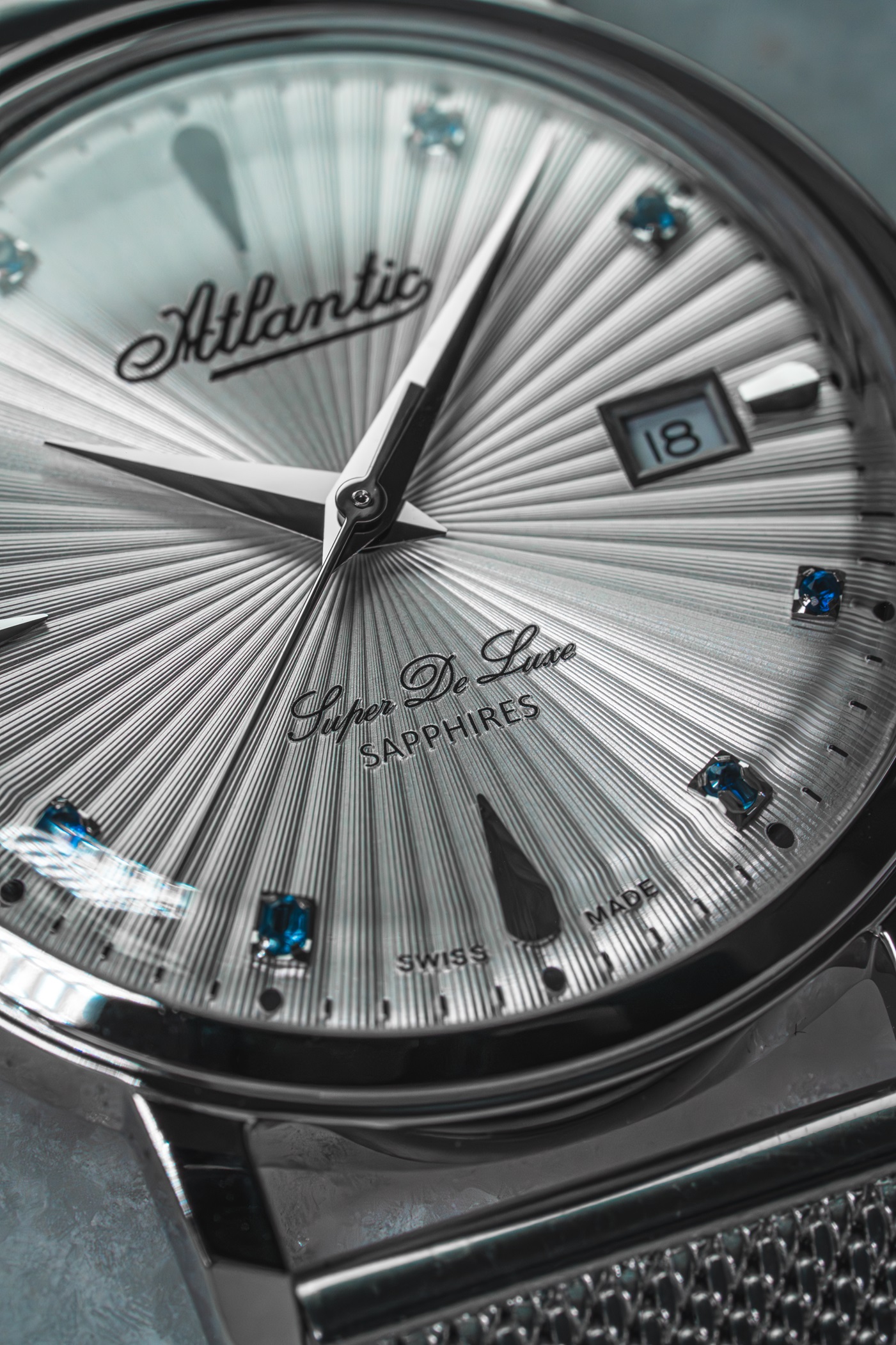 Atlantic Super De Luxe Sapphire Edition / Milanaise Edelstahl