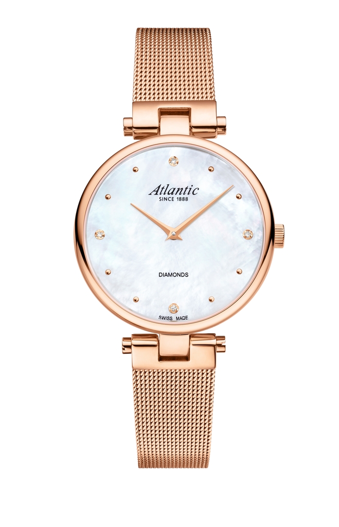 Atlantic Elegance Diamonds Pattern Edition Edelstahl PVD Roségold / Perlmutt