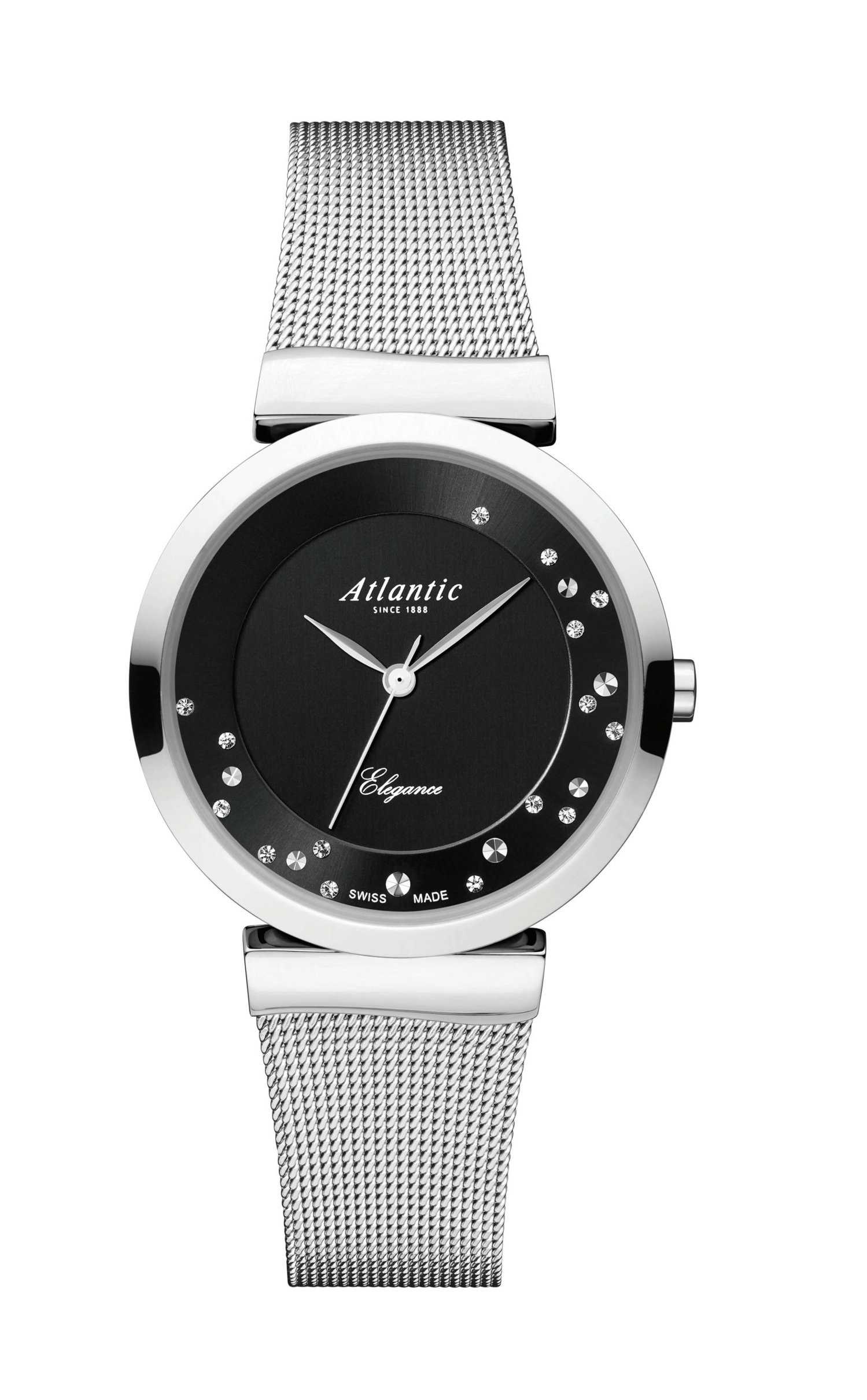 Atlantic Elegance Romantic stainless steel / black & zirconia