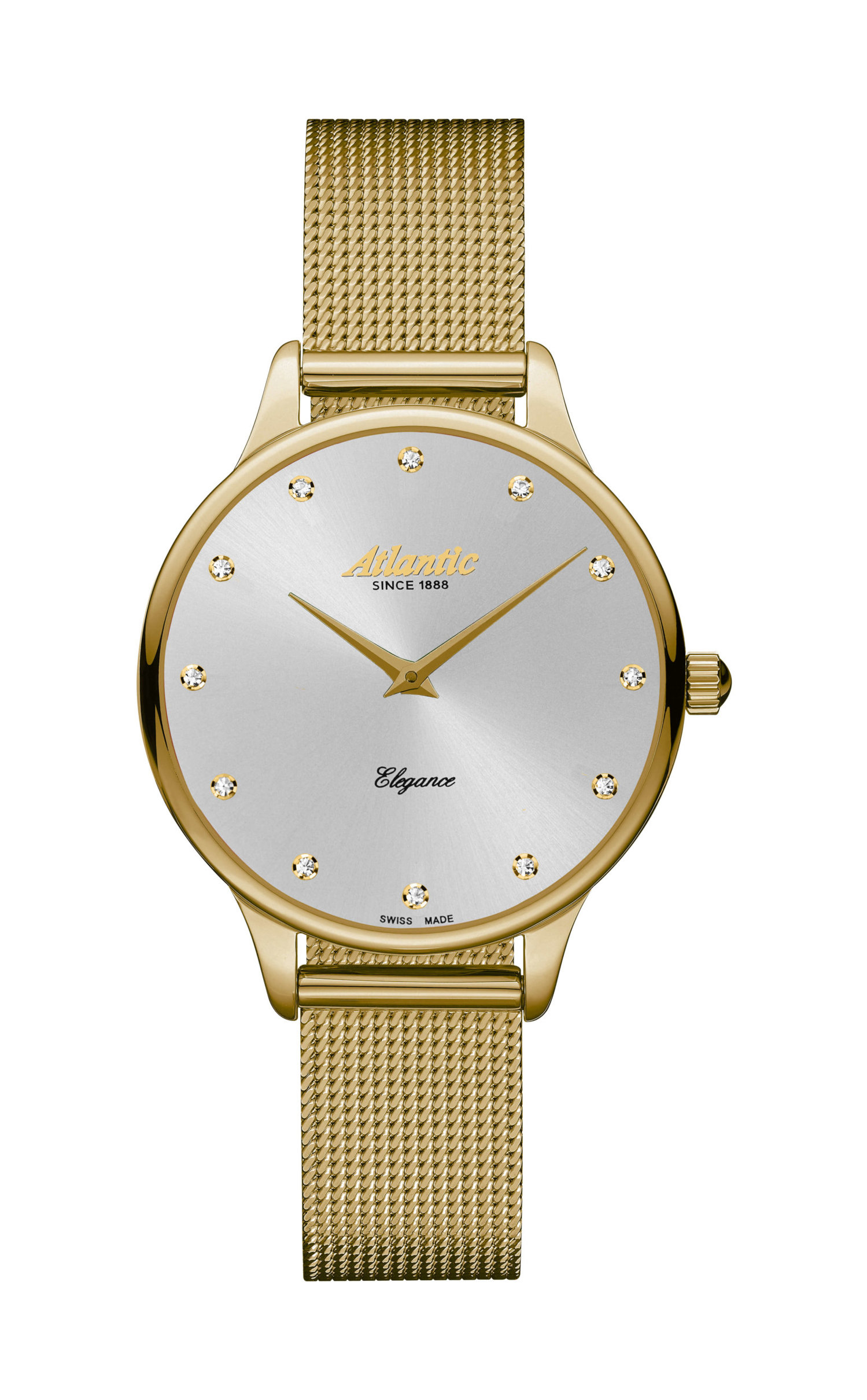 Atlantic Elegance Classic Sparkle stainless steel PVD gold / zirconia