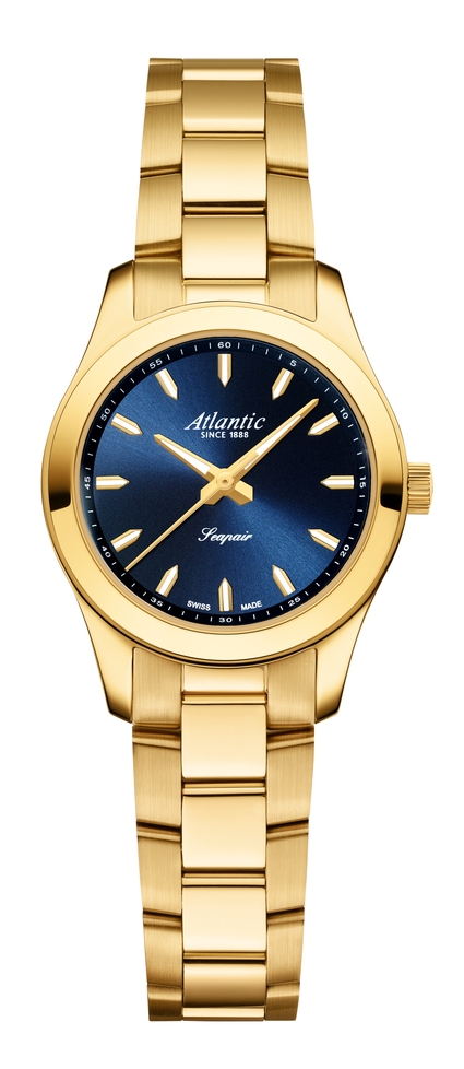 Atlantic Seapair Ladies acier inoxydable PVD or jaune / bleu