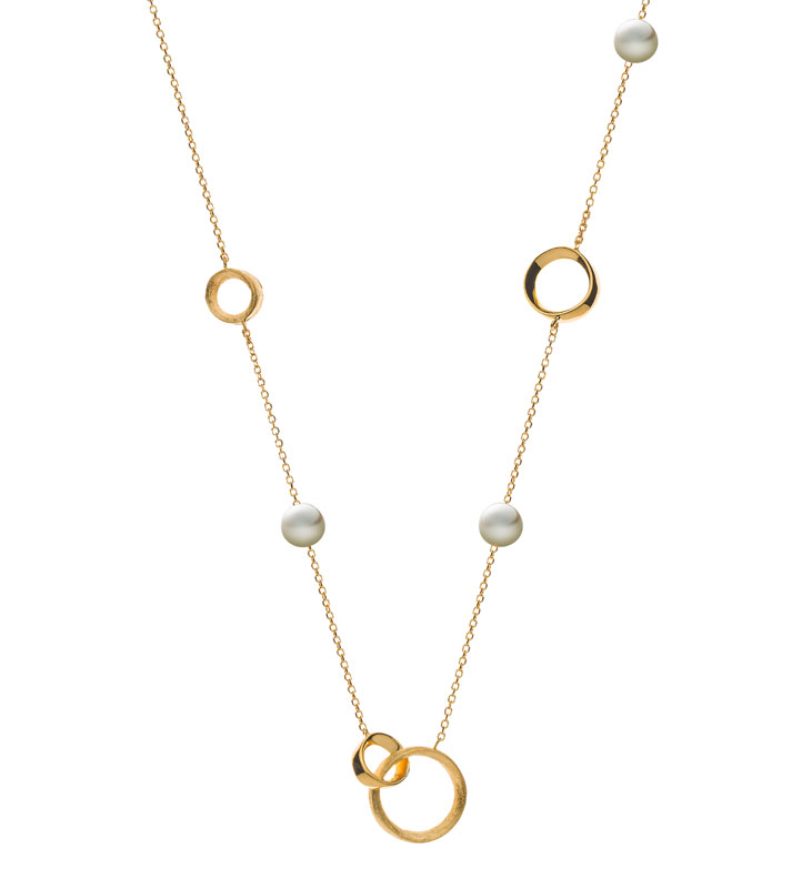 AURONOS Prestige Necklace 18K yellow gold with pearls 45cm