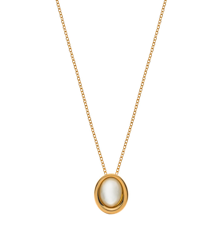 AURONOS Prestige Collier 18K Gelbgold mit Perlmutt 45cm