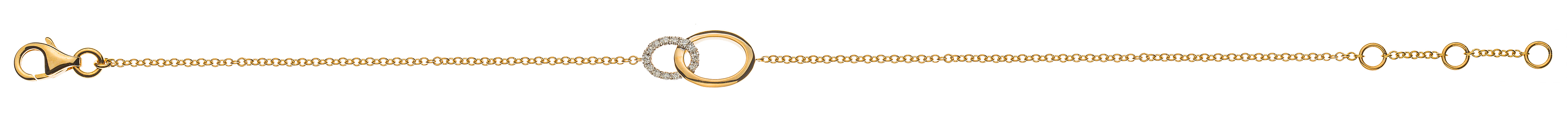 AURONOS Prestige Bracelet 18K yellow gold 13 diamonds 0.06ct 19cm