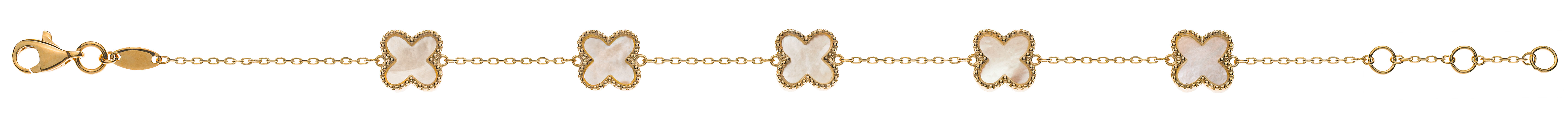 AURONOS Prestige Bracelet 18K yellow gold with mother-of-pearl crosses 19cm