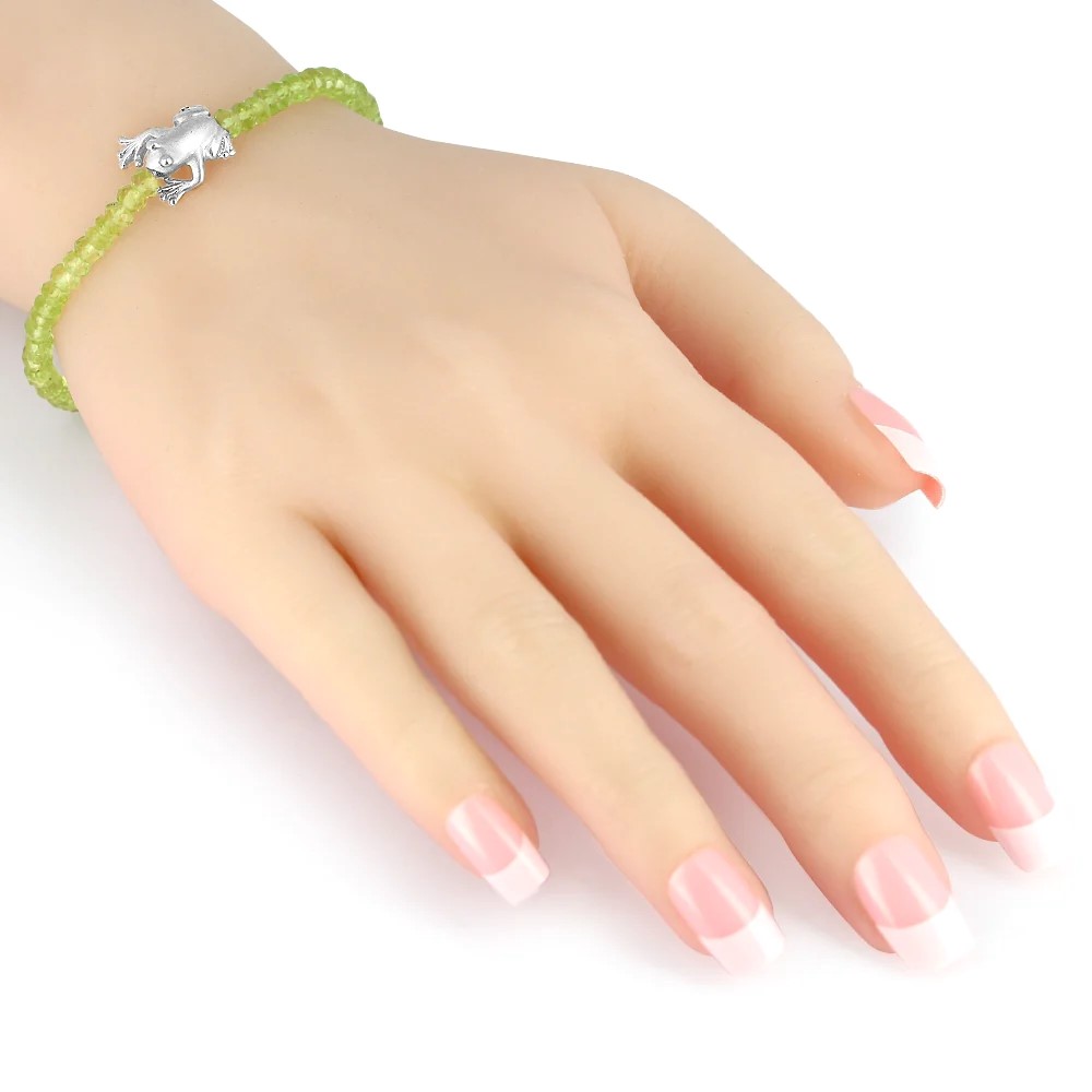 Drachenfels Froschkönig Bracelet 925 Silver Peridot 19.5cm