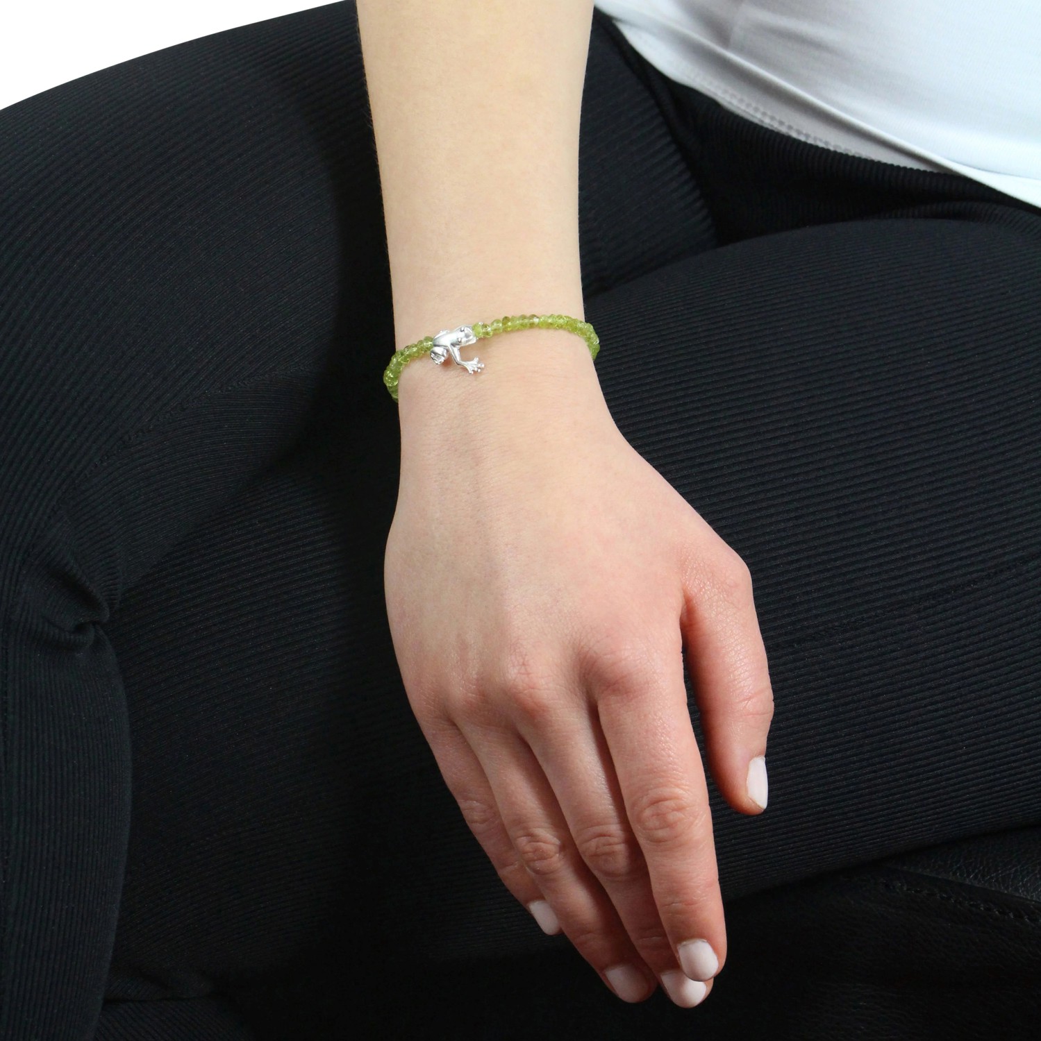 Drachenfels Froschkönig Bracelet 925 Silver Peridot 19.5cm