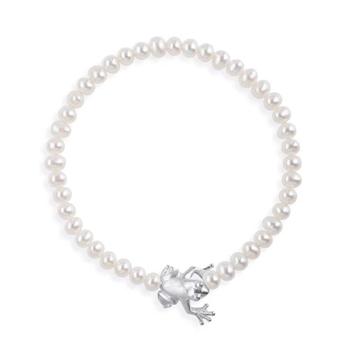 Drachenfels Froschkönig Bracelet 925 silver cultured freshwater pearls 19.5cm