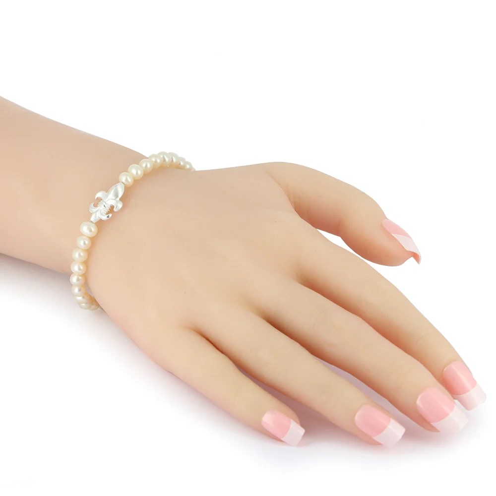 Drachenfels Lilienkönigin Bracelet 925 silver cultured freshwater pearls 20cm