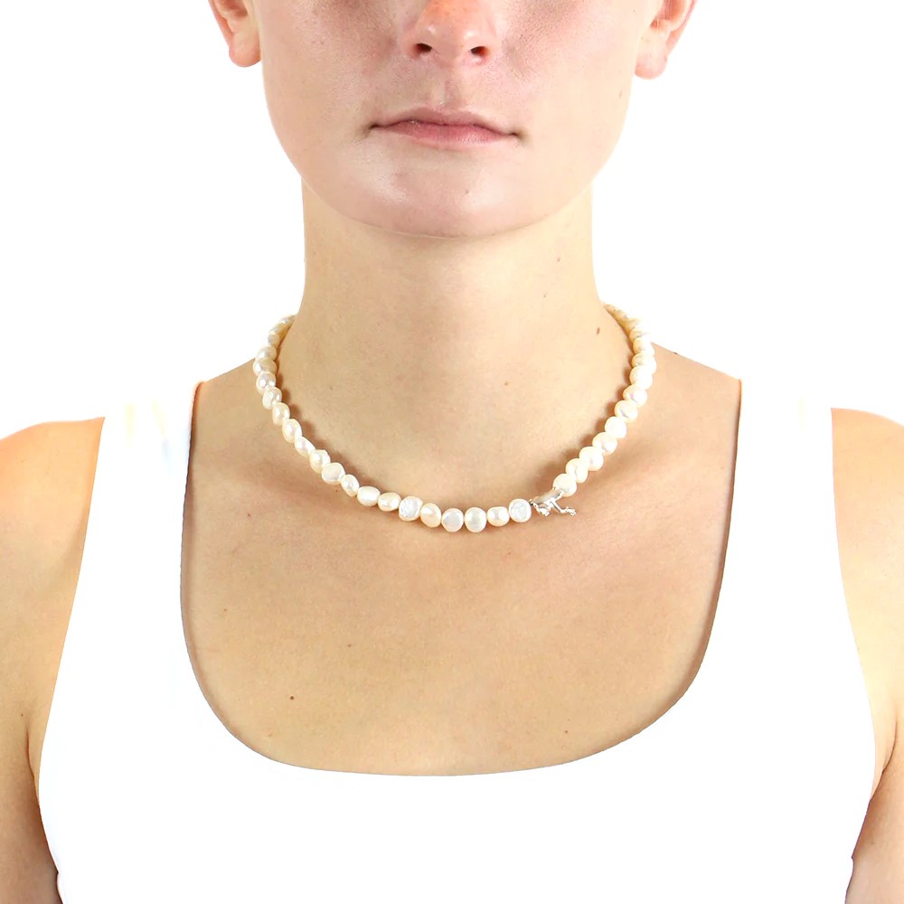 Drachenfels Froschkönig Necklace 925 silver freshwater cultured pearls 45cm