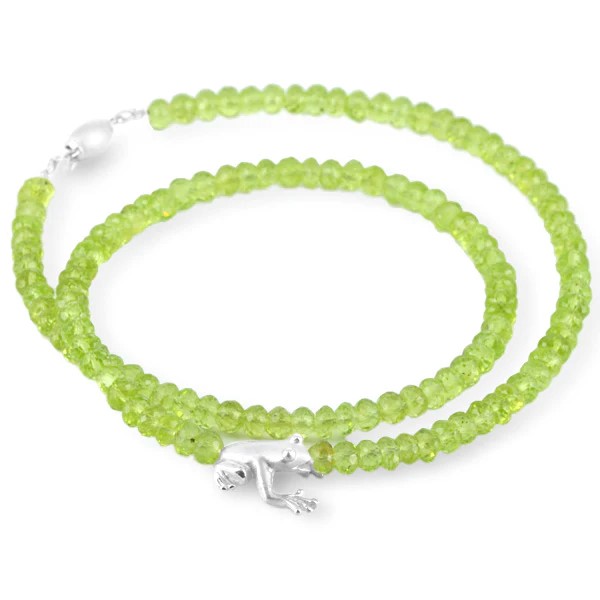 Drachenfels Froschkönig Necklace 925 silver peridot 45cm