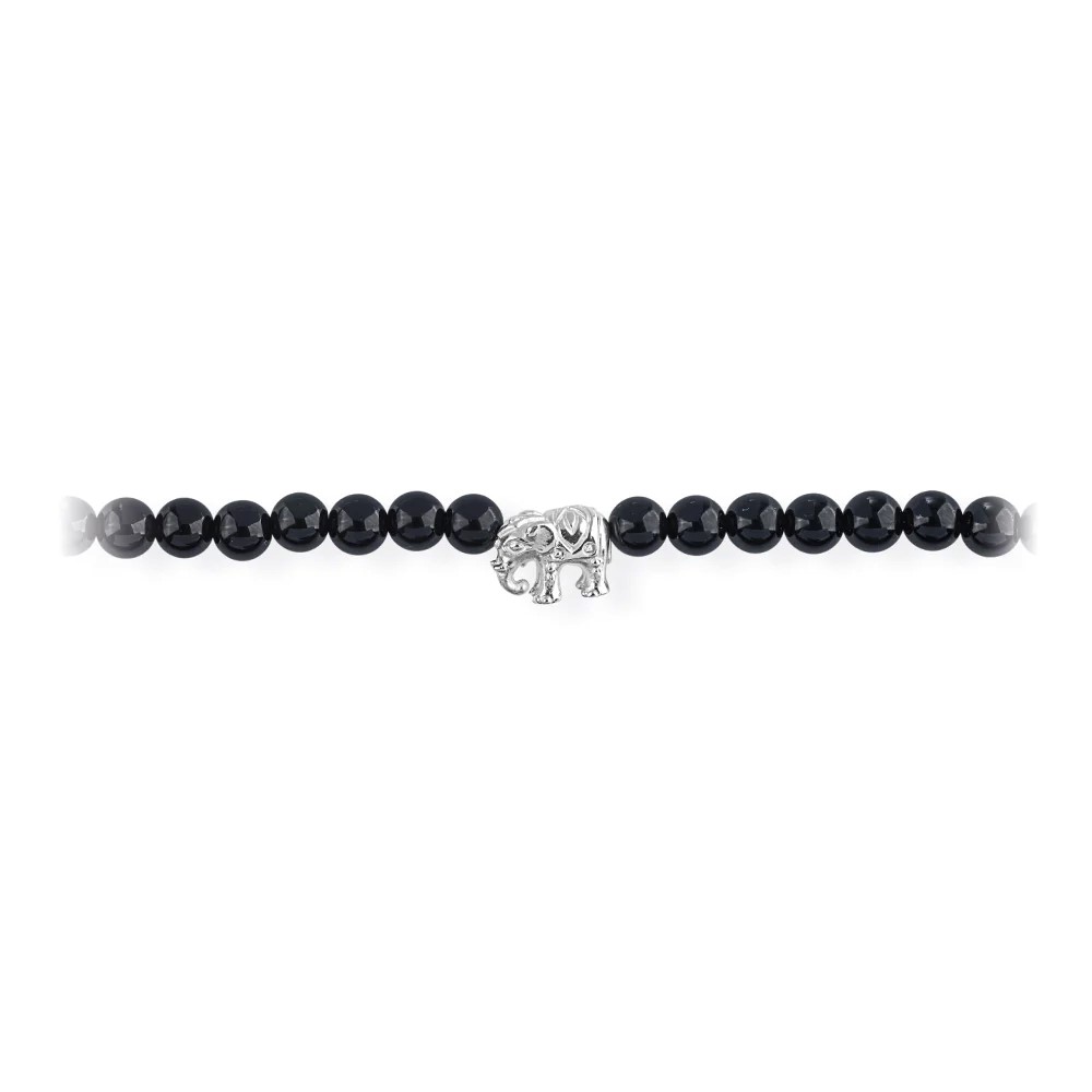 Drachenfels Ganesha Collier 925 Silber Onyx 47cm