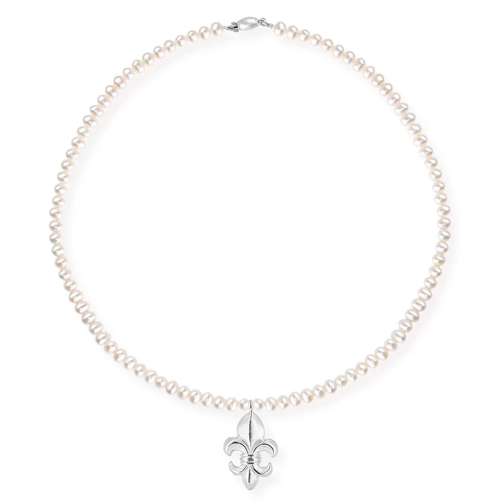 Drachenfels Lilienkönigin Necklace 925 silver freshwater cultured pearls 45cm