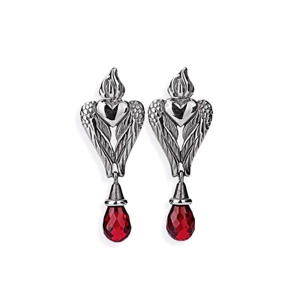 Drachenfels Carpe Diem Earrings 925 silver vintage garnet