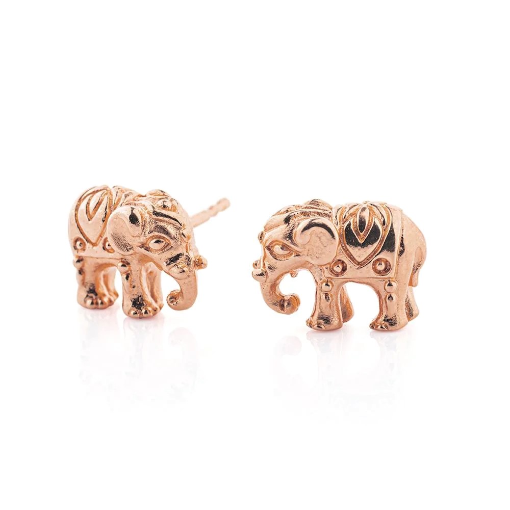 Drachenfels Ganesha Stud earrings 925 silver rose gold plated