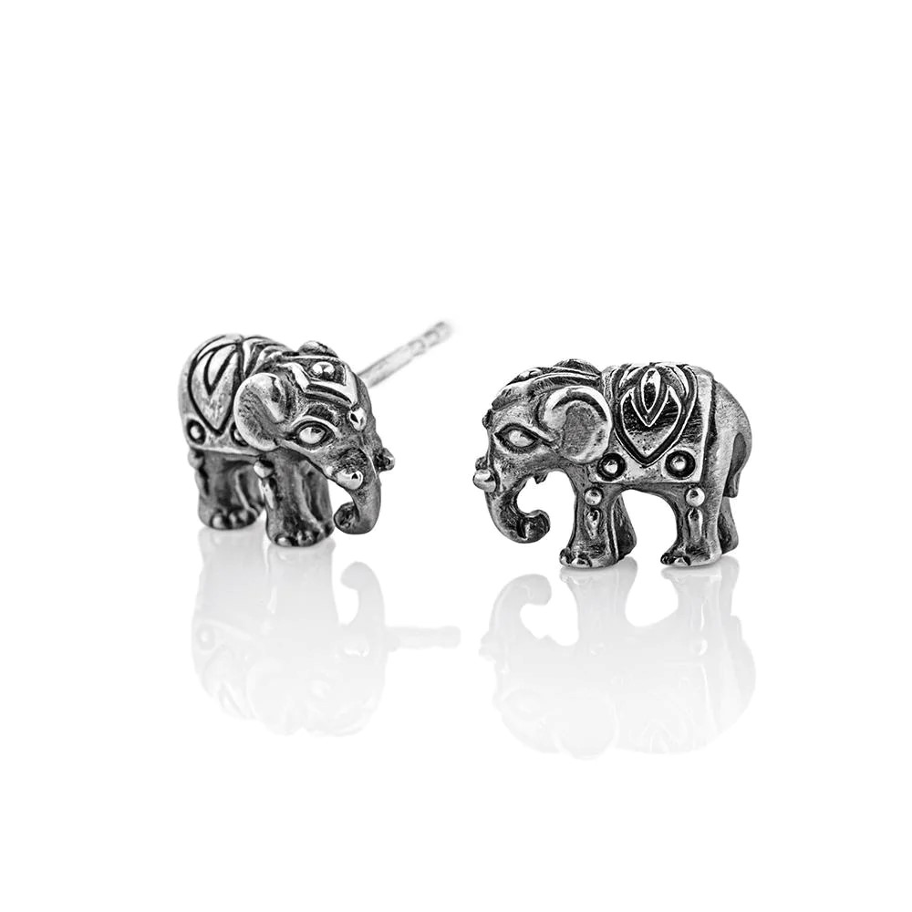 Drachenfels Ganesha Stud earrings 925 silver vintage