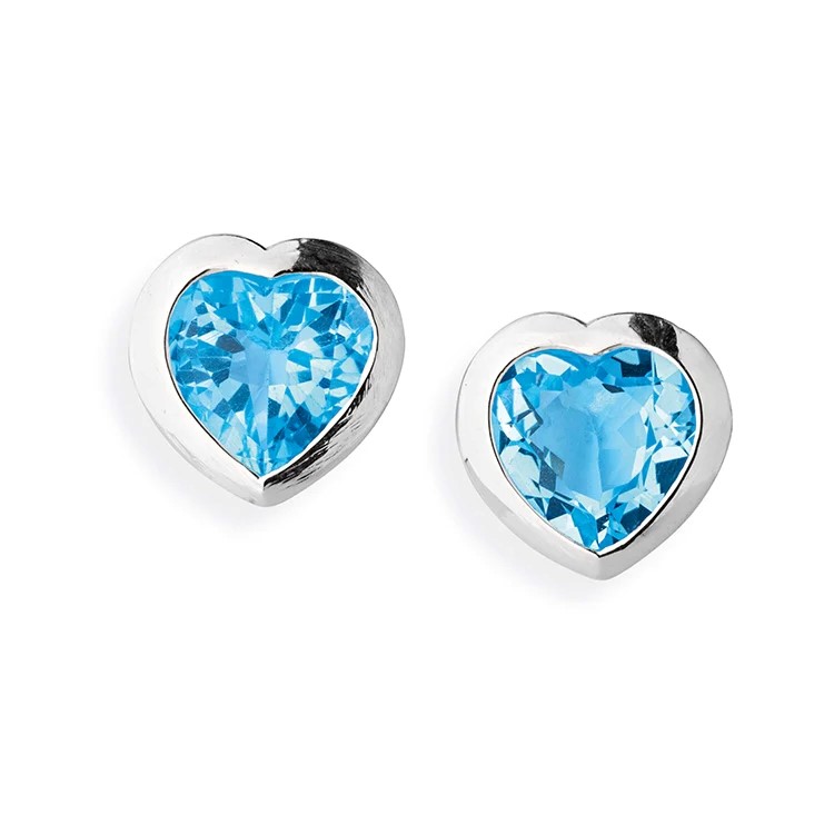 Drachenfels Heartbreaker Stone Stud earrings 925 silver large topaz