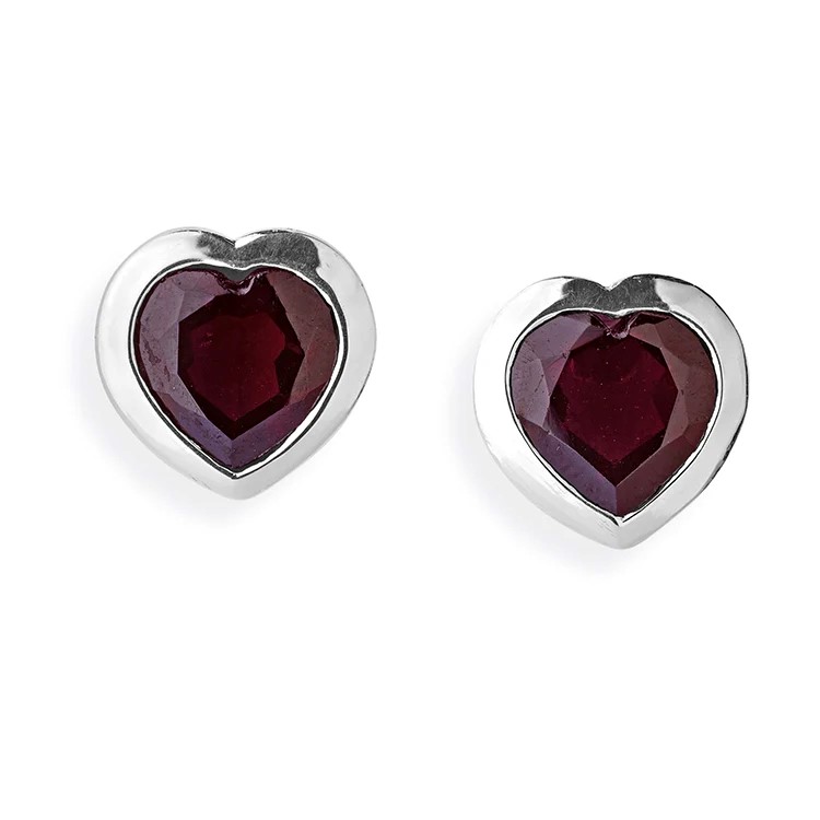 Drachenfels Heartbreaker Stone Boucles d'oreilles 925 argent Grand grenat