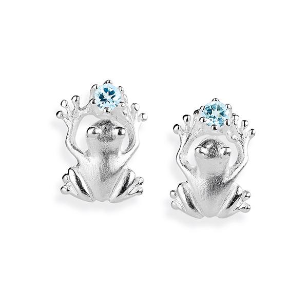 Drachenfels Froschkönig Boucles d'oreilles argent 925 Topaze