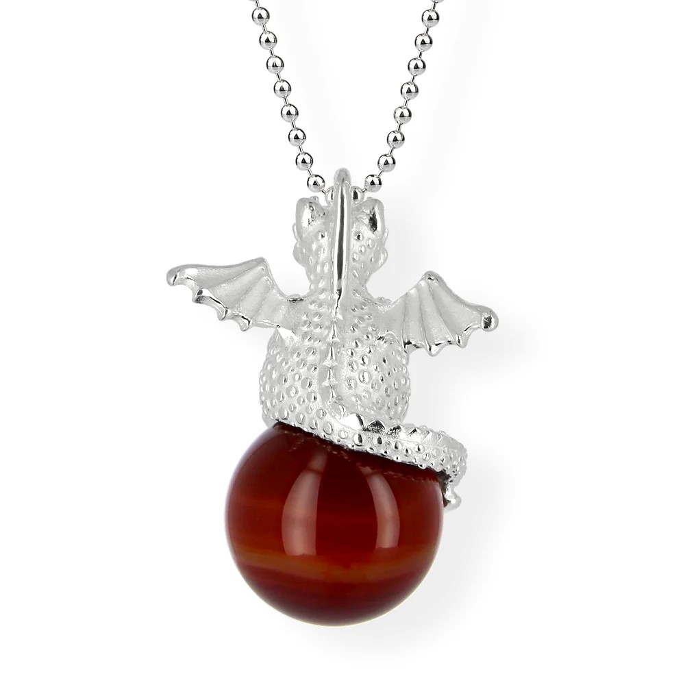 Drachenfels DragoERNIE & BERT Pendant 925 silver carnelian ball